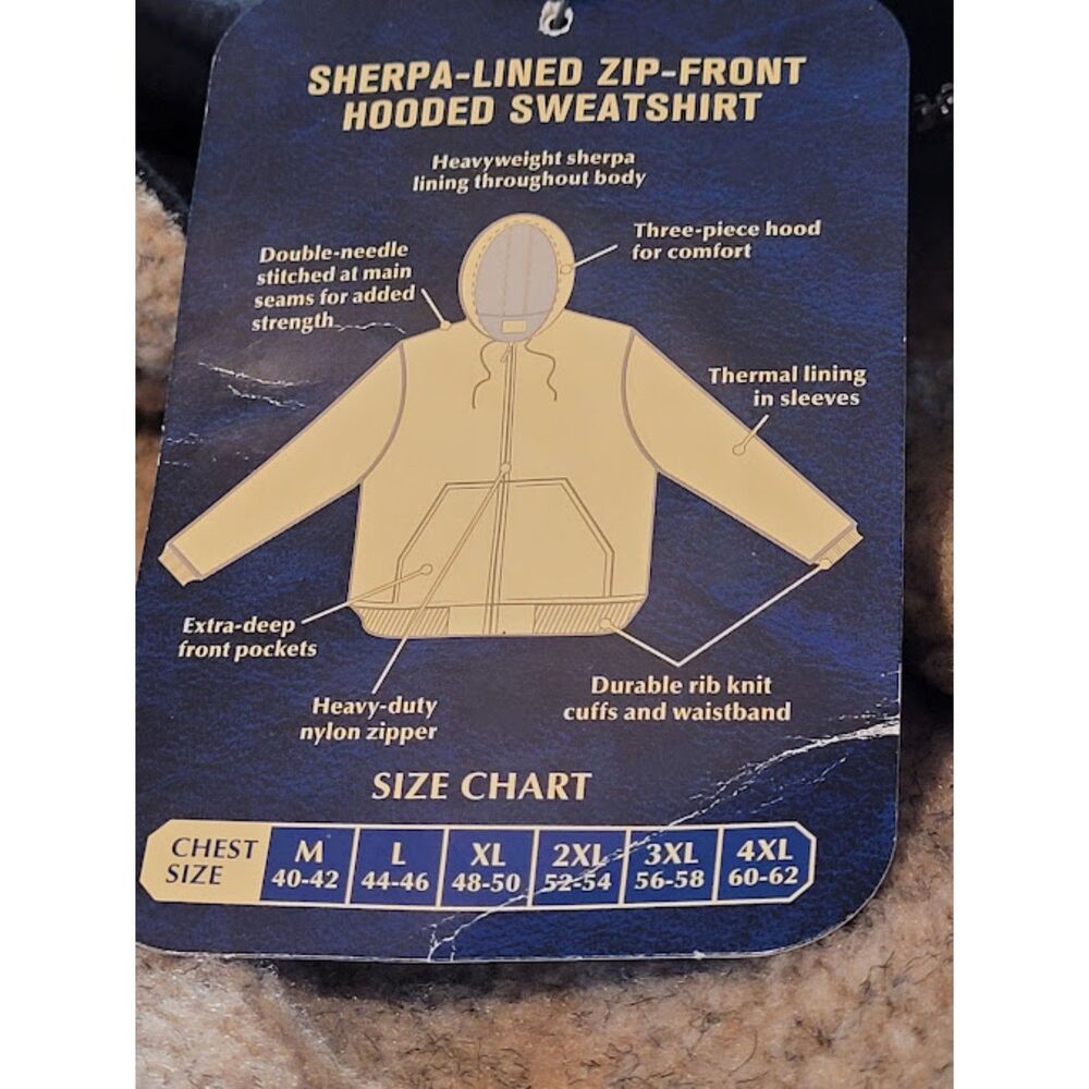 SCHMIDT Workwear Men's Sherpa-Lined Zip-Front Hooded Sweatshirt